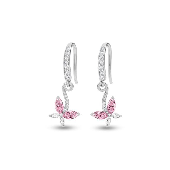 clara 925 sterling silver daily wear drop earrings gift for women and girls | rakhi rakshabandhan gift for sister bhabhi platinum plated | lightweight | gift for anniversary & birthday | swiss zirconia